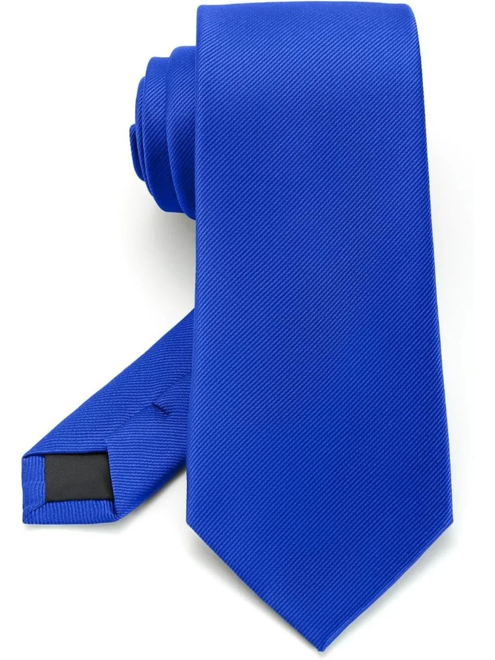 Men's Dark Blue Twill Diagonal Textured Silk Formal Necktie For Business Dress